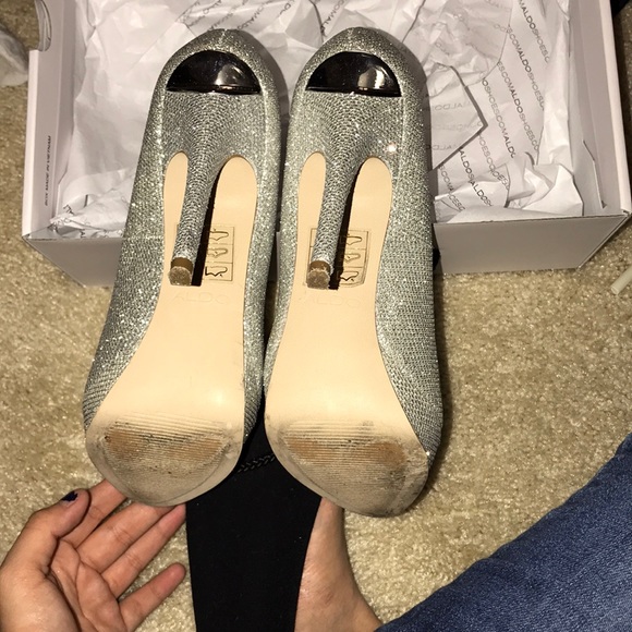 Silver aldo heels - Picture 3 of 4